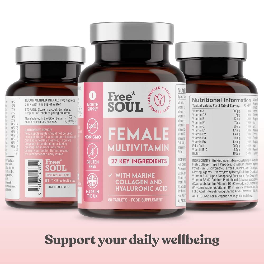 Women's Multivitamins and Minerals with Collagen & Hyaluronic Acid - 27 Essential