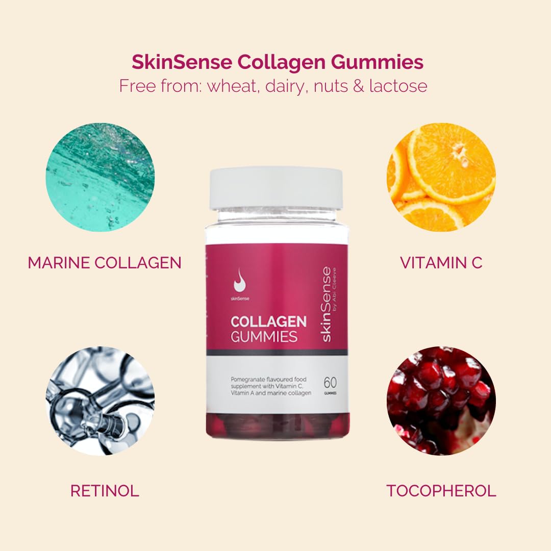 SkinSense Collagen Gummies 60PCS, Marine Collagen Chewable Gummy