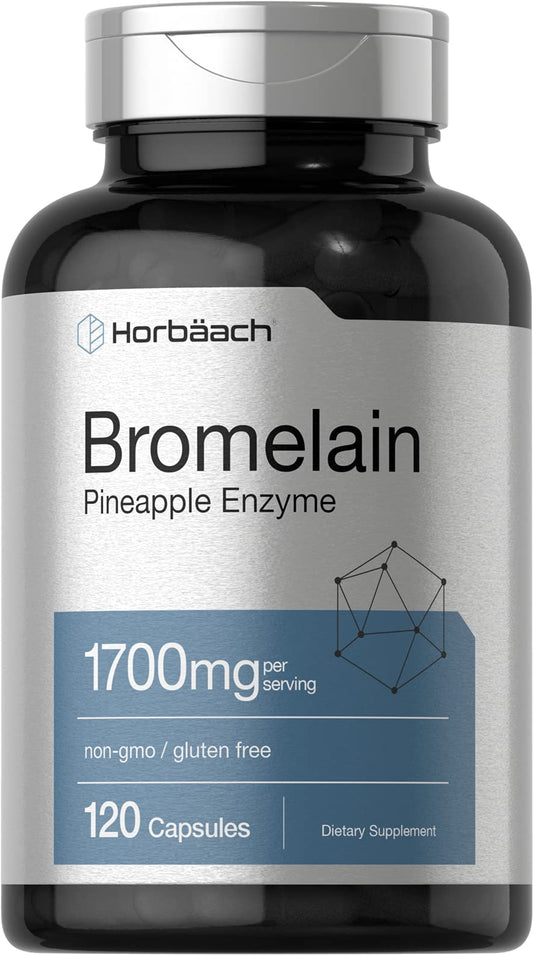 Horbaach Bromelain 1700 mg | 120 Capsules | Supports Digestive Health | Pineapple 