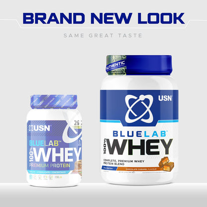 USN Blue Lab Whey Protein Powder: Chocolate Caramel - Whey Protein 908g