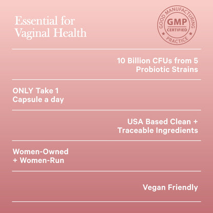 Amy Suzanne Vaginal Probiotics for Women - 10 Billion CFU Probiotic for pH Balance and Urinary Tract Health