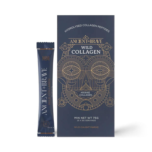 Ancient + Brave Wild Collagen Sachets 15 x 5g - Wild Caught Marine Collagen Powder 