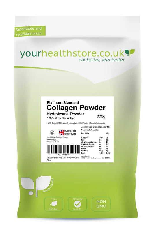 Collagen Powder 300g, 100% Pure Unflavoured, Grass Fed, Platinum Standard, Bovine