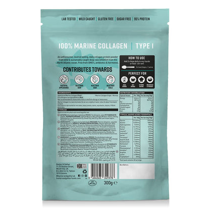 Hunter & Gather Marine Collagen Powder 300g | Pure Unflavoured Premium Hydrolysed Wild Caught Marine Collagen