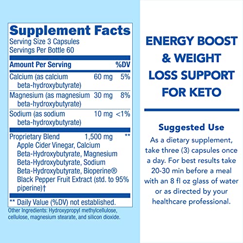 Keto BHB with Apple Cider Vinegar - Reach Ketosis Faster, Boost Energy, Suppress Craving