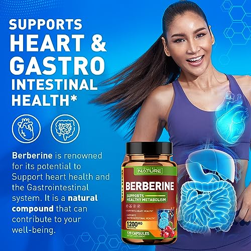 Berberine 1200mg - 100% Pure Berberine HCl Supplement, High Strength Berberine