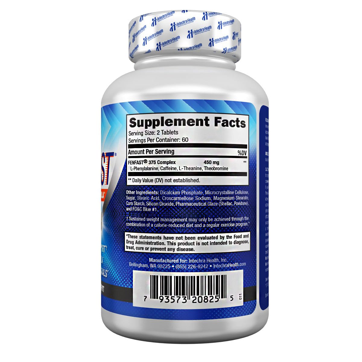 FASTCUT Fen►Fast Weight Management Supplement with Powerful Energy Boost 120 White Blue Tablets