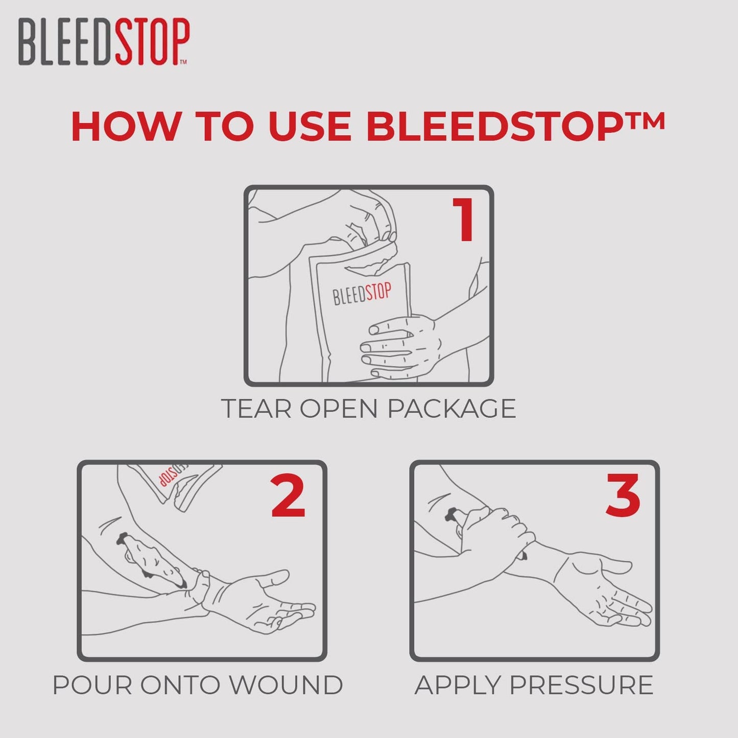 BleedStop™ First Aid Powder for Blood Clotting, Trauma Kit, Blood Thinner