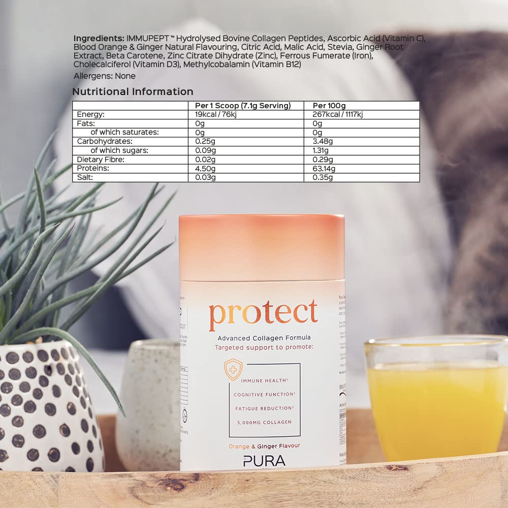 Pura Collagen Powdered Supplement (Protect) 5,000mg Bioactive Collagen Peptides®