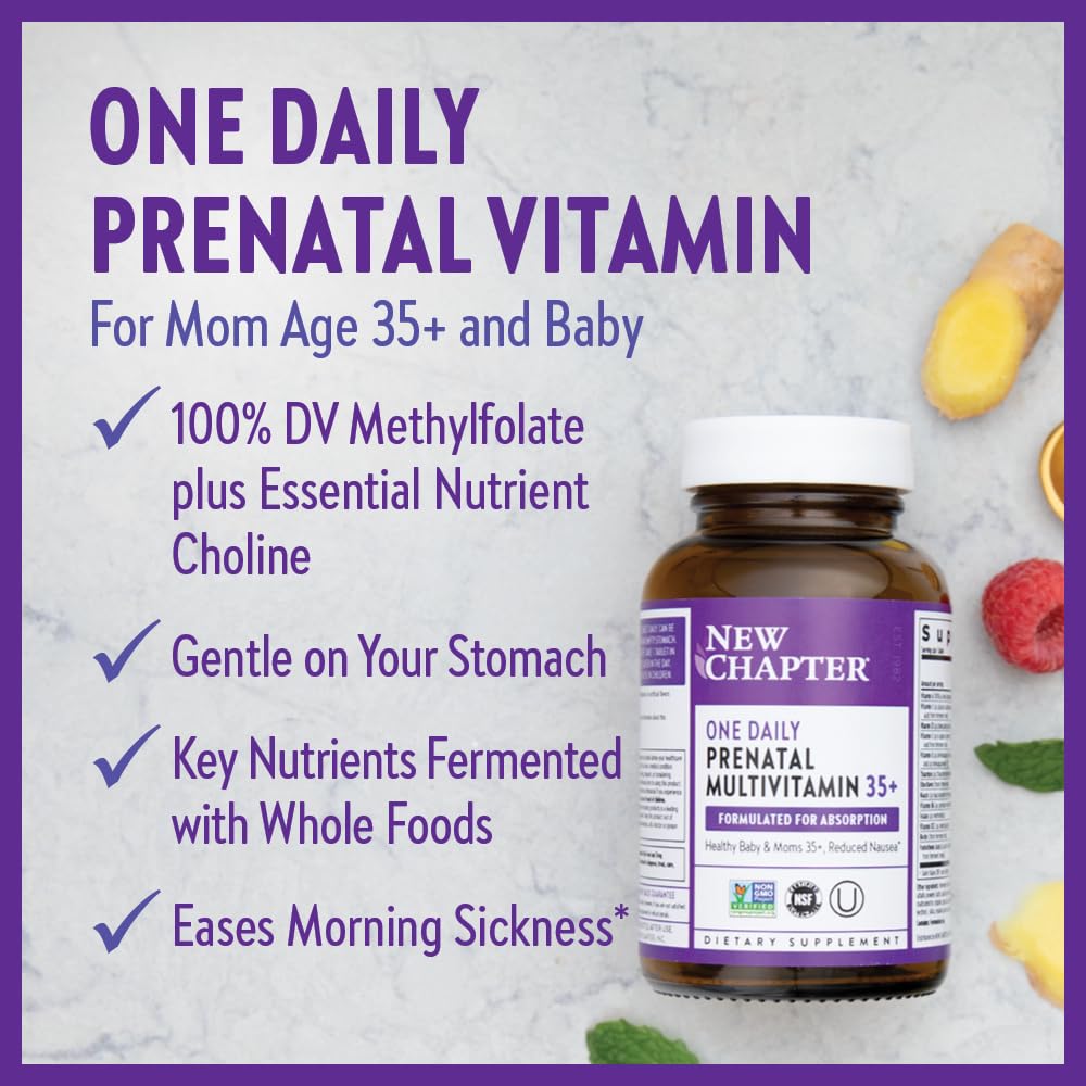 New Chapter Prenatal Vitamins, One Daily Prenatal Multivitamin Enhanced for Age 35+ with Methylfolate