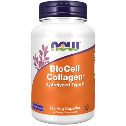 Now Foods, BioCell Collagen, Hydrolysed Collagen Type II, 120 Capsules, Gluten