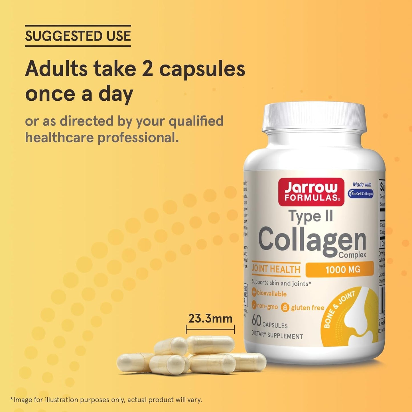 Jarrow's Type II Collagen Complex (Type 2 Collagen), 60 Capsules, Lab-Tested