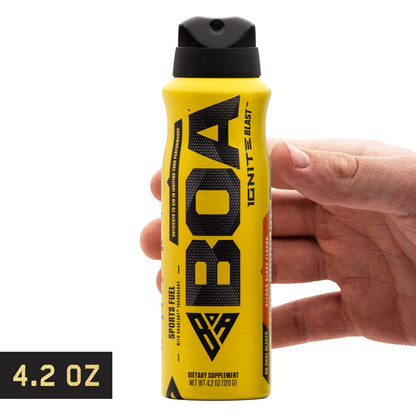 BOA Ignite Blast – Oral Aerosol Rapid Energy Solution – Pre Workout with Caffeine, B Vitamins, Electrolytes, Carbohydrates (Citrus Flavor)