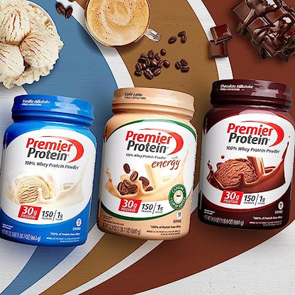 Premier Protein Powder, Chocolate Milkshake, 30g Protein, 1g Sugar, 100% Whey Protein