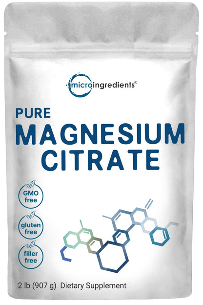 US Origin Pure Magnesium Citrate Powder (Citrato de Magnesio en polvo), 2 Pounds 