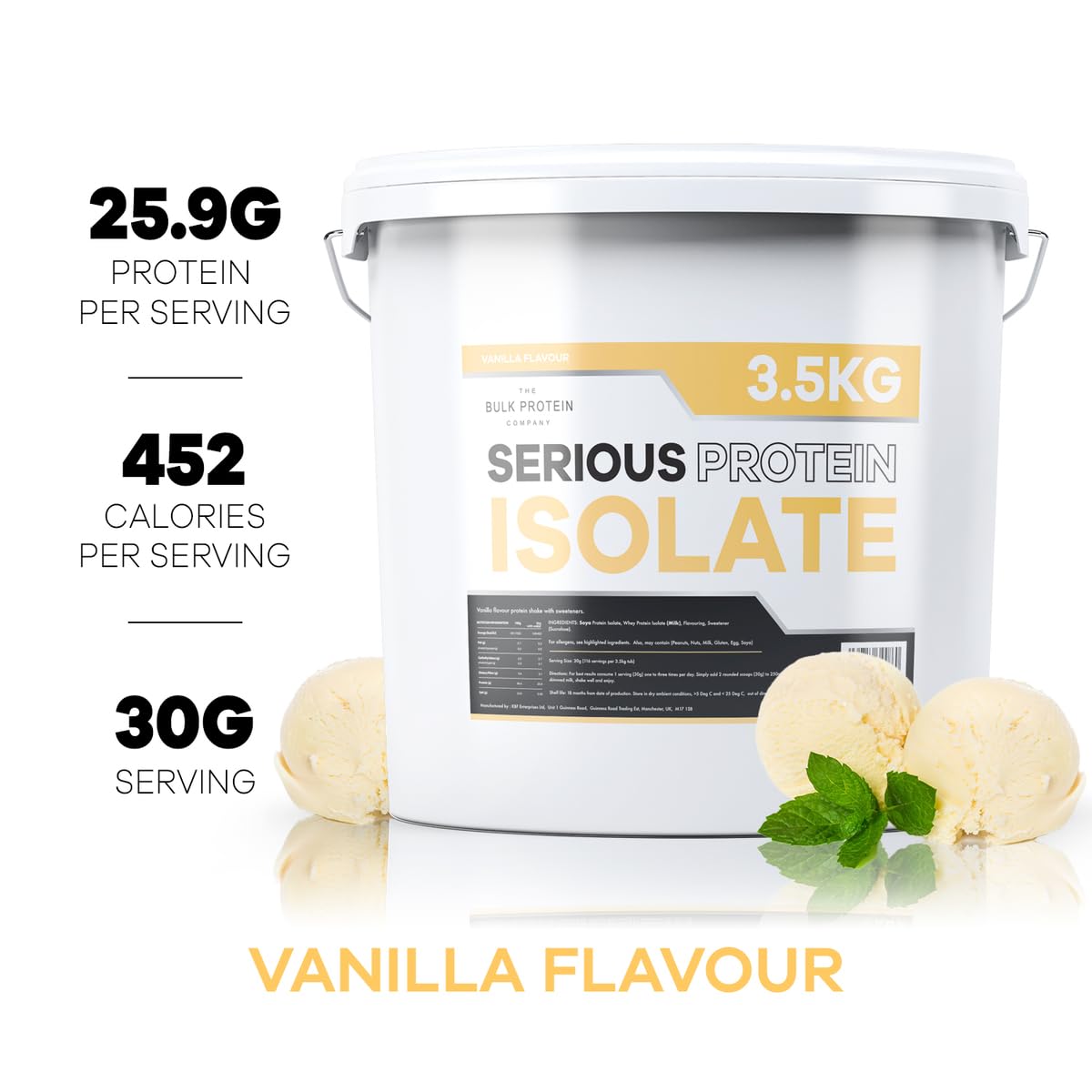 The Bulk Protein Company, Serious Protein Isolate – 3.5kg – Whey Protein Iso