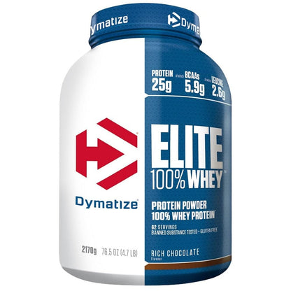 Dymatize Elite 100 Percent Whey Rich Chocolate 2170g - High Protein Low Sugar Powder + Whey Protein and BCAAs