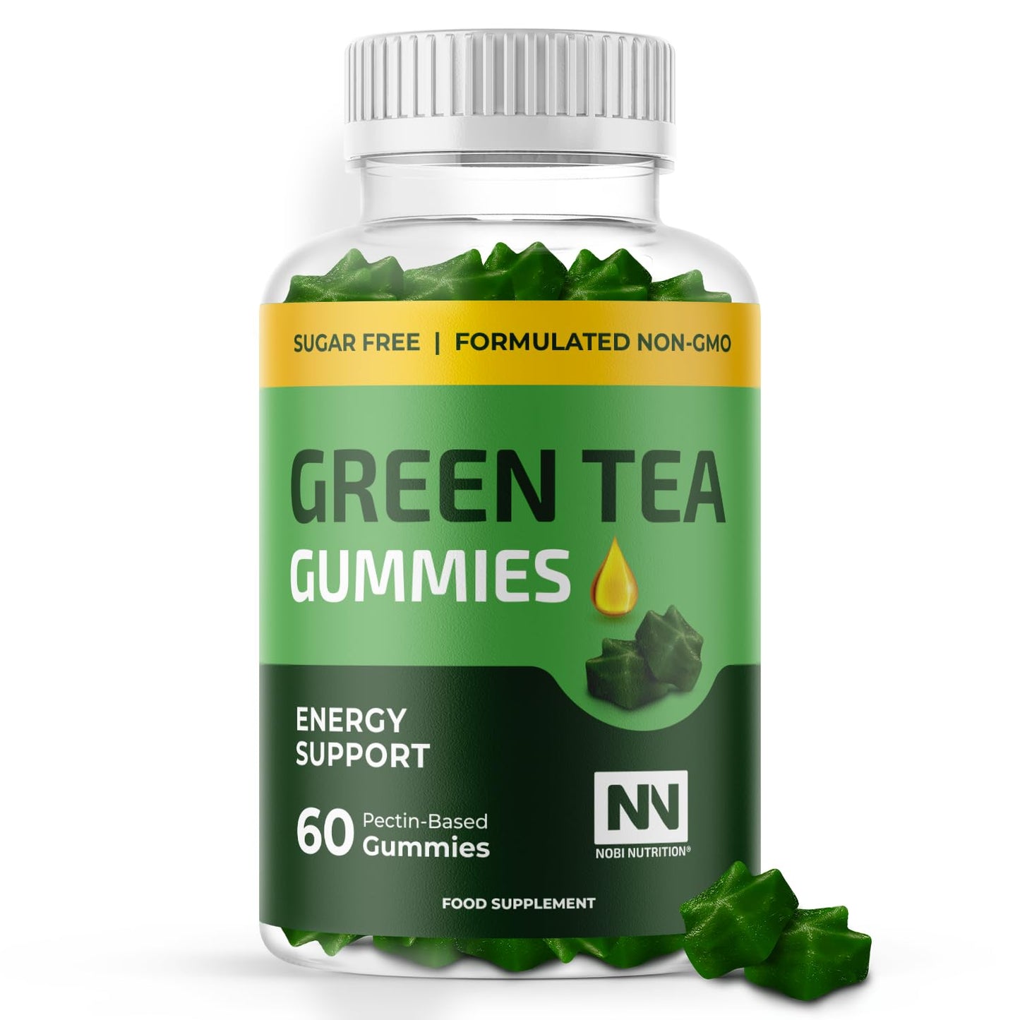 Nobi Nutrition Green Tea Fat Burner Gummies for Weight Loss | Metabolism Boost 