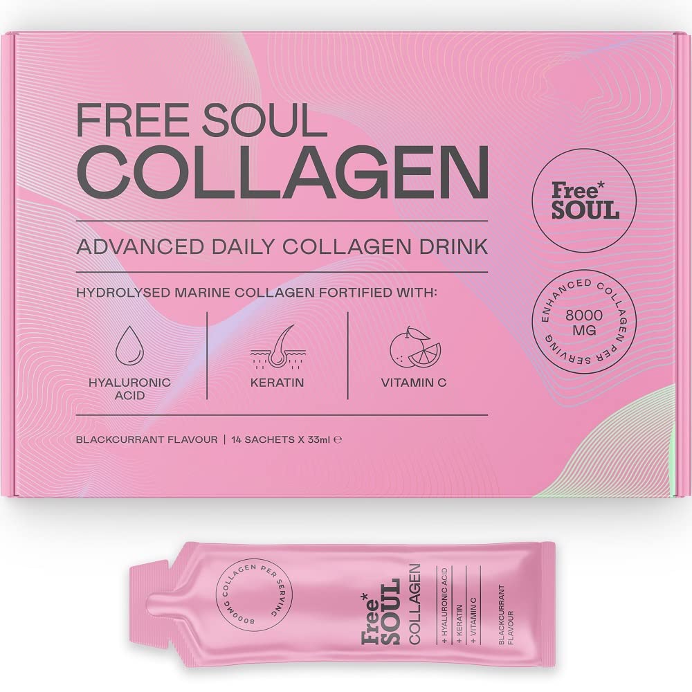 Marine Collagen Liquid 8000mg with Hyaluronic Acid, Keratin, & Vitamin C, 14 x 8000mg Hydrolysed Collagen