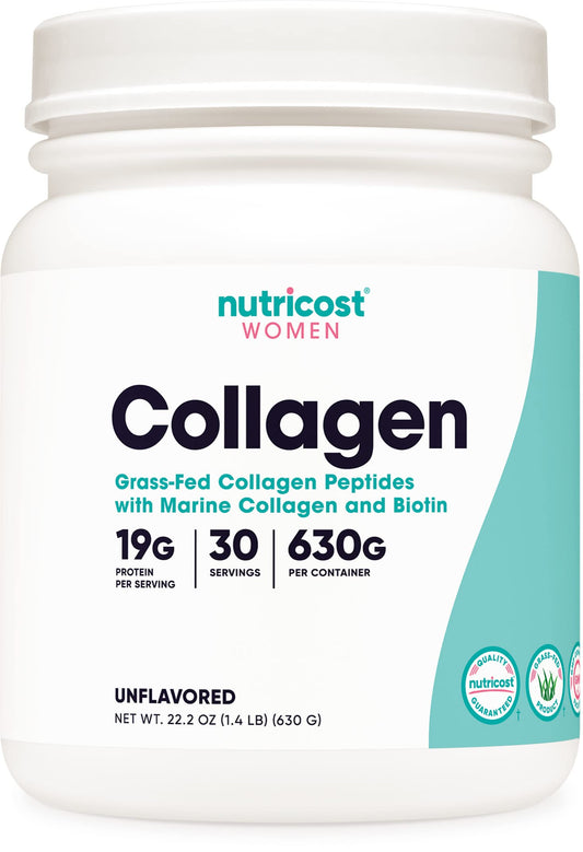 Nutricost Collagen for Women 30 Servings (Unflavored) - Grass-Fed Collagen Peptides