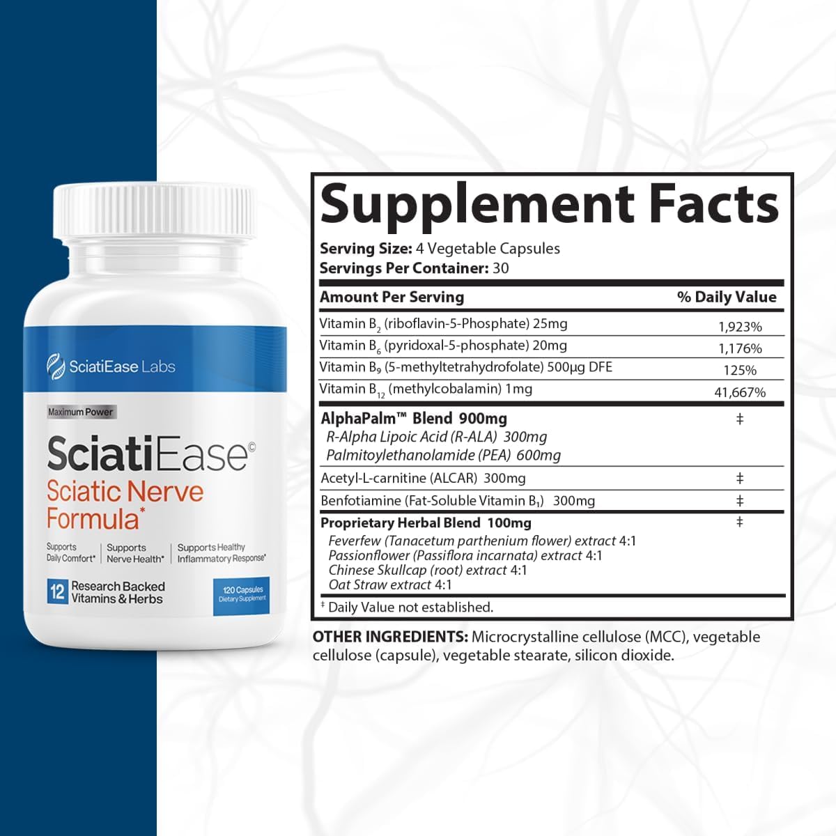 SciatiEase Sciatic Nerve Health Support Sciatic Nerve Supplement