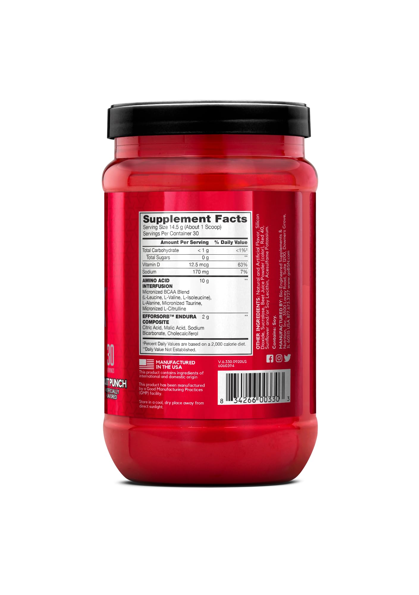 BSN Amino X Muscle Recovery & Endurance Powder with BCAAs, Intra Workout Support