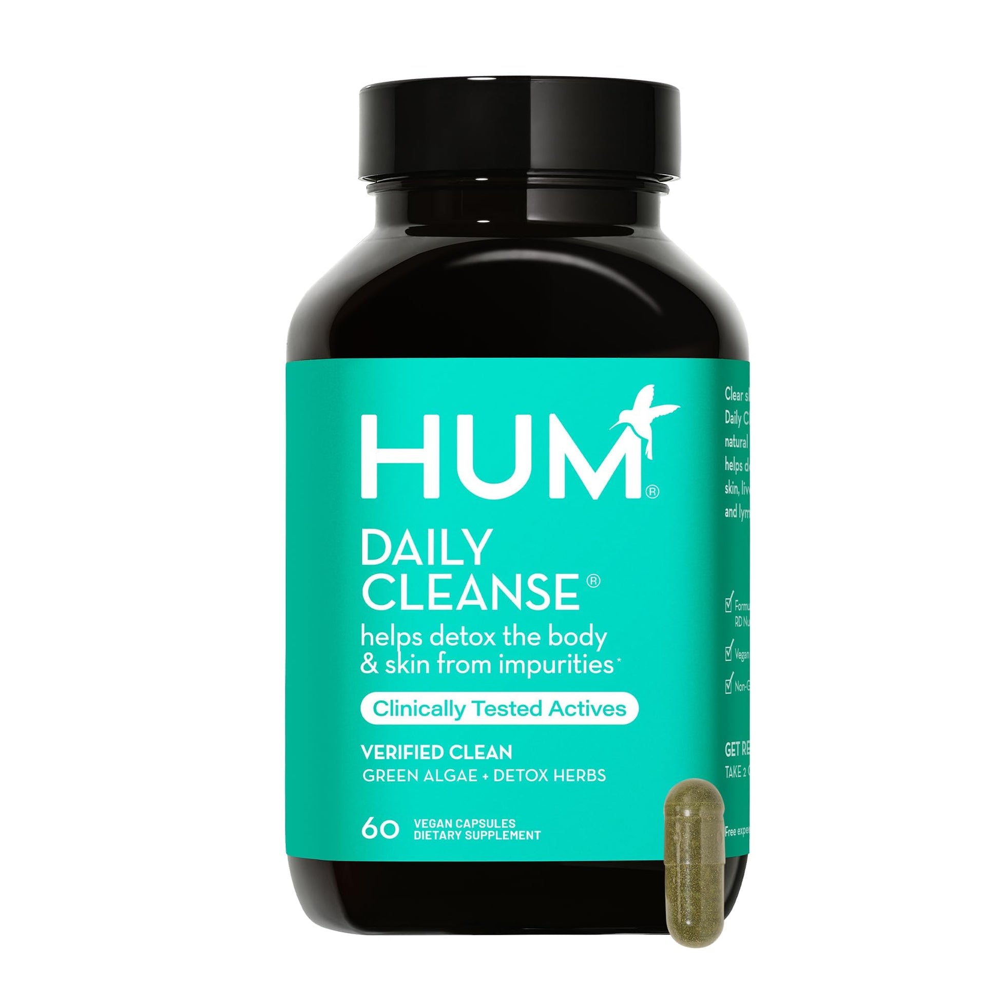 HUM Daily Cleanse Acne Supplements - Support for Clear Skin & Improved Digestion 