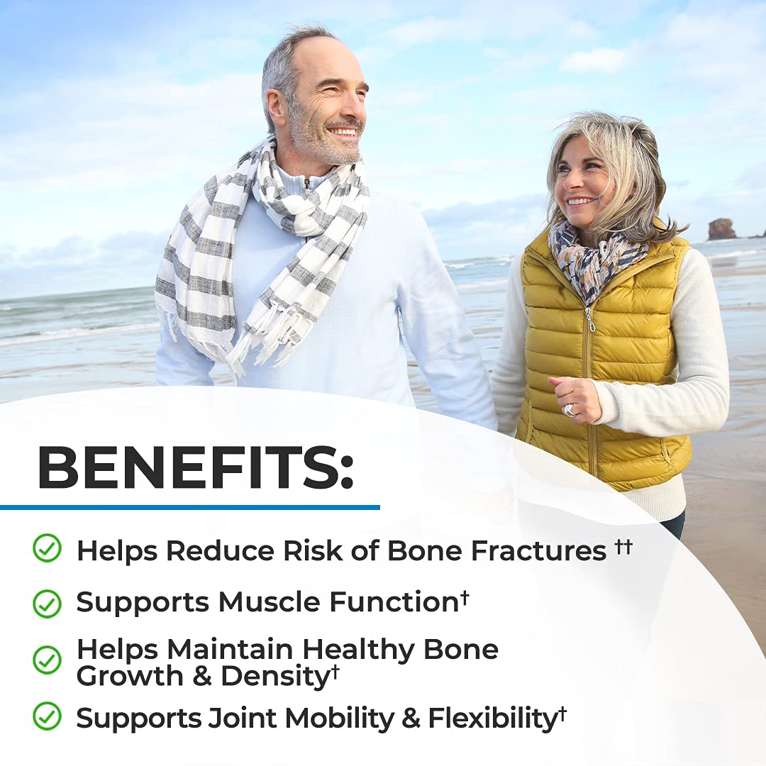 Bone Strength Supplement with Calcium + D3, K2 & Magnesium - Highly Absorbable