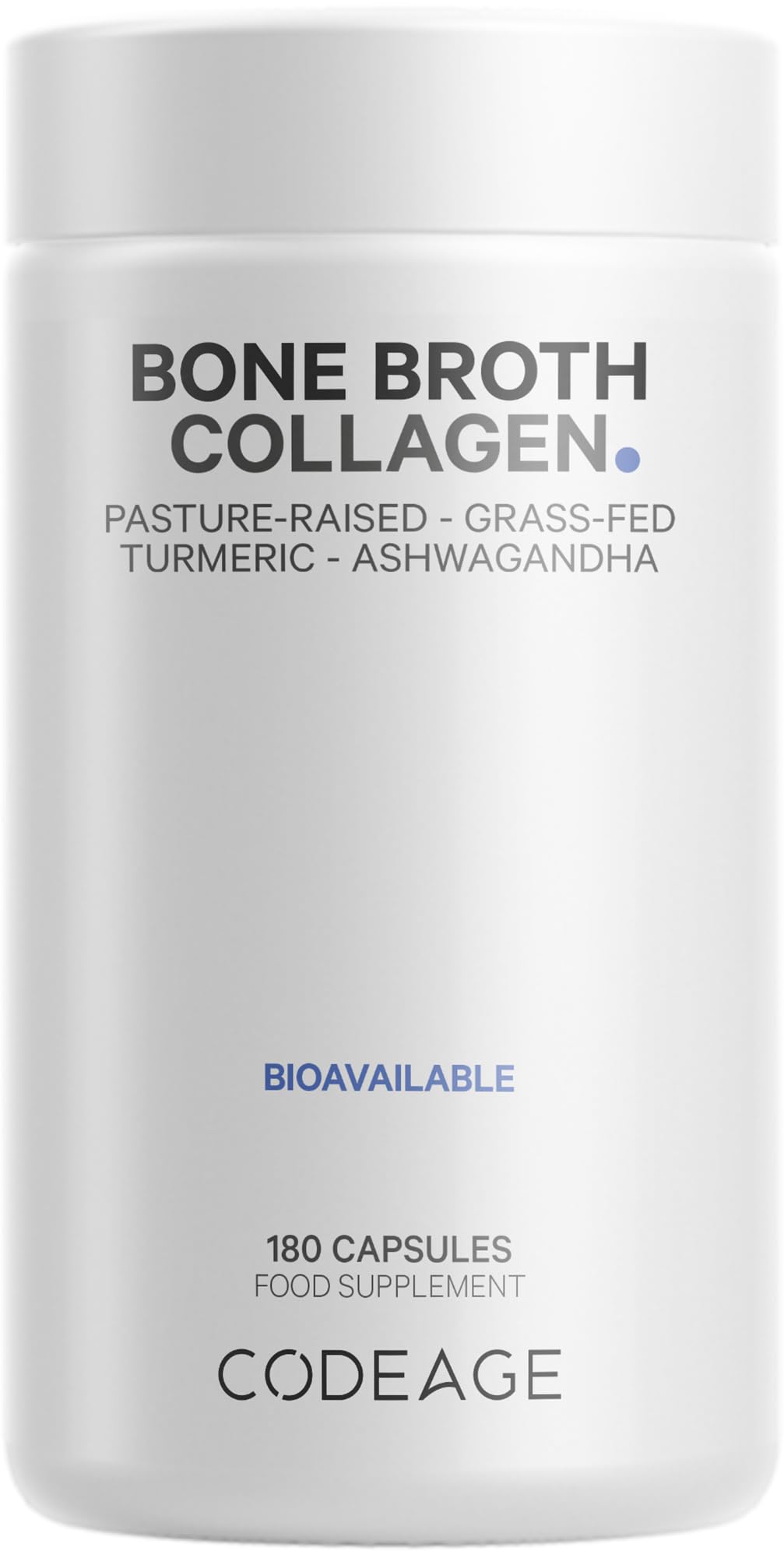 Codeage Bone Broth Collagen Capsules Grass Fed - Pasture Raised Chicken Bone Broth Collagen