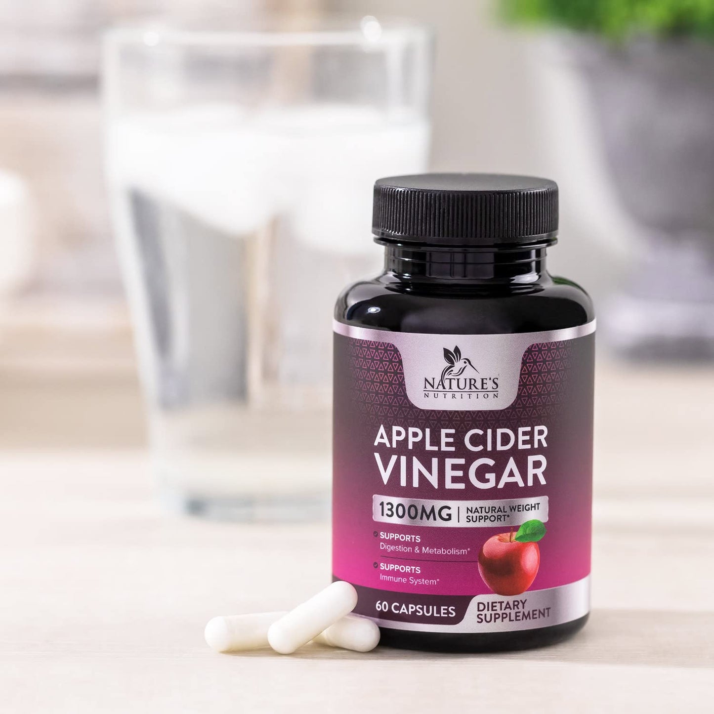 Apple Cider Vinegar Capsules for Detox and Cleanse, Digestion and Immune Support