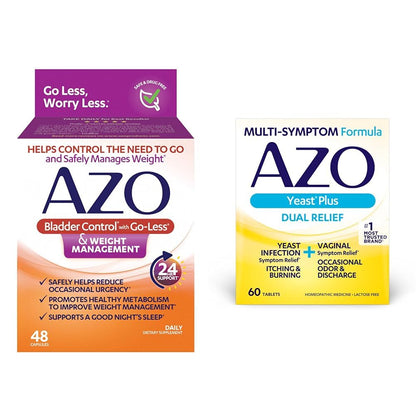 AZO Bladder Control with Go-Less® & Weight Management Dietary Supplement & Yeast Plus Dual Relief