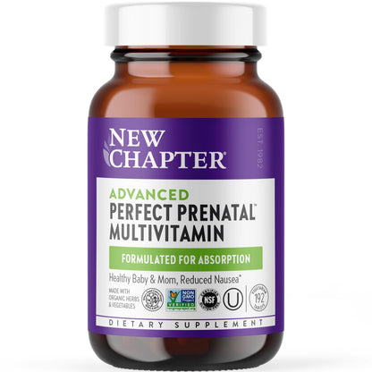 New Chapter Advanced Perfect Prenatal Vitamins, 192ct, Made with Organic, Non-GMO