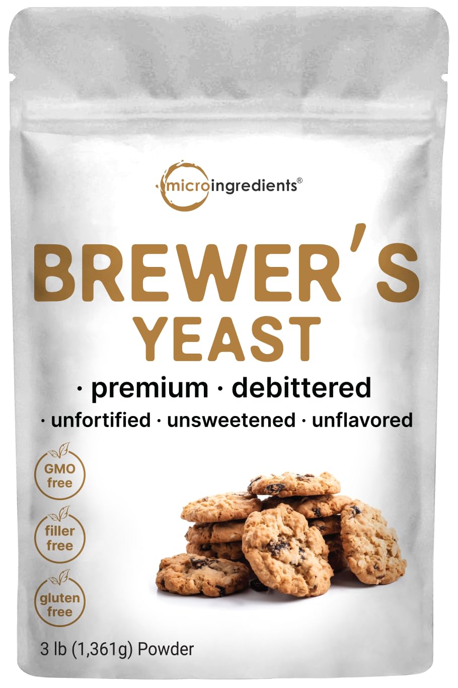 Brewers Yeast Powder for Lactation, 3lbs (90 Servings) | Debittered Brewers Yeast