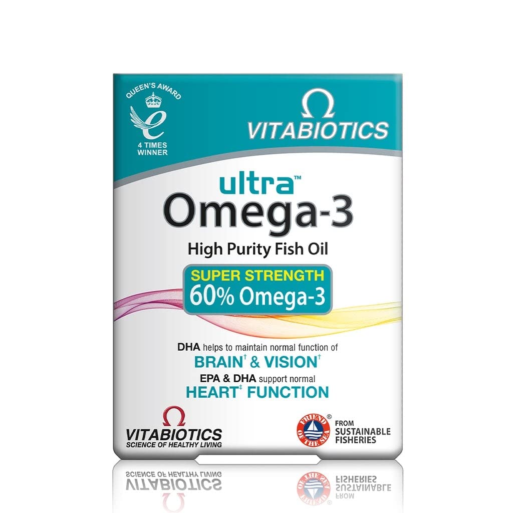 Vitabiotics Ultra Omega-3 Fish Oils Capsules with DHA EPA Nutritional Supplements 