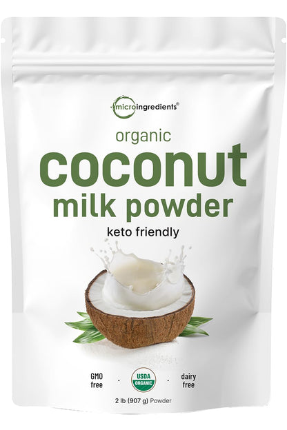 Micro Ingredients Organic Coconut Milk Powder, 2 Pound (32 Ounce), Plant-Based Creamer