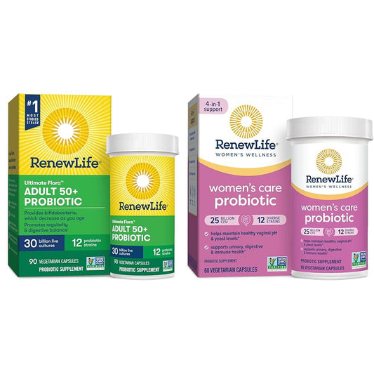 Renew Life Probiotic Adult 50 Plus Probiotic Capsules, Daily Supplement Supports Urinary 