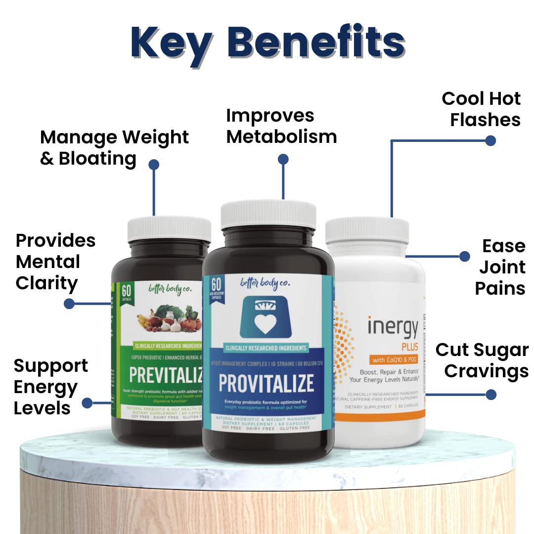 Better Body Co. Menokit Bundle - Natural Probiotic & Herbal Menopause Support - Includes Provitalize