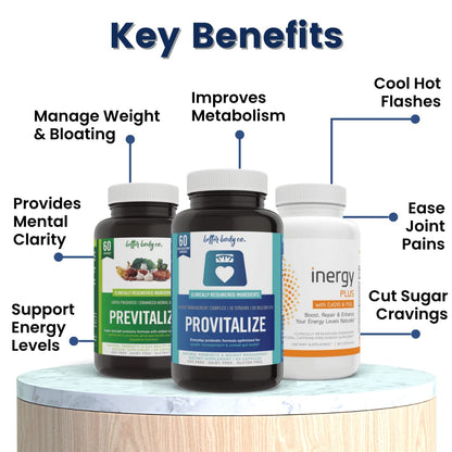 Better Body Co. Menokit Bundle - Natural Probiotic & Herbal Menopause Support - Includes Provitalize