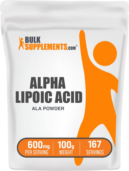 BULKSUPPLEMENTS.COM Alpha Lipoic Acid Powder - ALA Supplement, Alpha Lipoic 