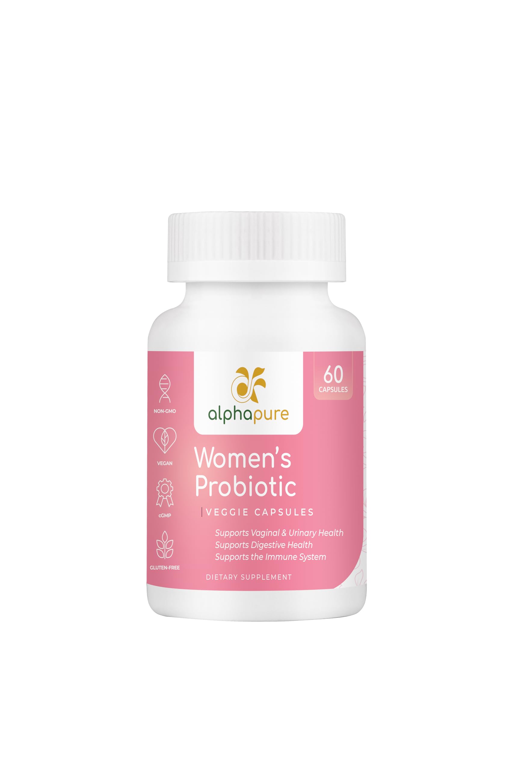 Alphapure Women's Probiotics 60 Veggie Capsules with Prebiotics - 50 Billion CFUs