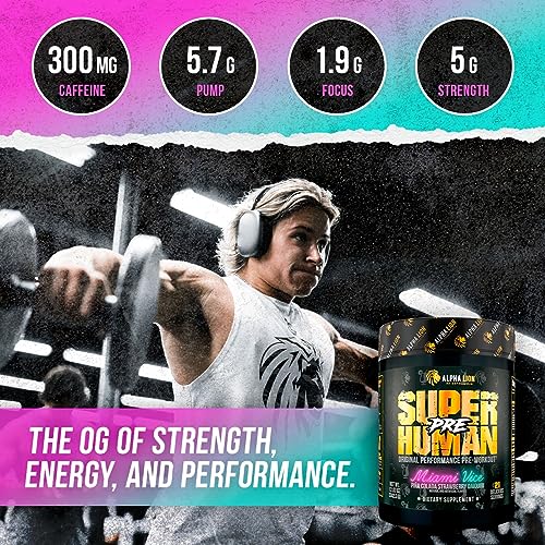 ALPHA LION Superhuman Pre Workout Powder, Beta Alanine, L-Taurine & Tri-Source