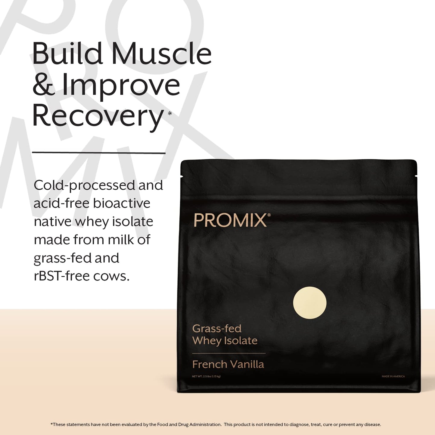 Promix Whey Protein Isolate Powder - Grass-Fed & 100% All Natural - ­Post Workout