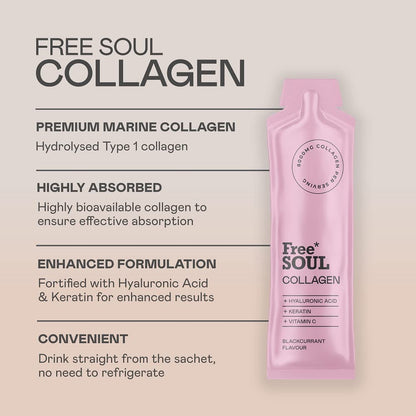 Marine Collagen Liquid 8000mg with Hyaluronic Acid, Keratin, & Vitamin C, 14 x 8000mg Hydrolysed Collagen