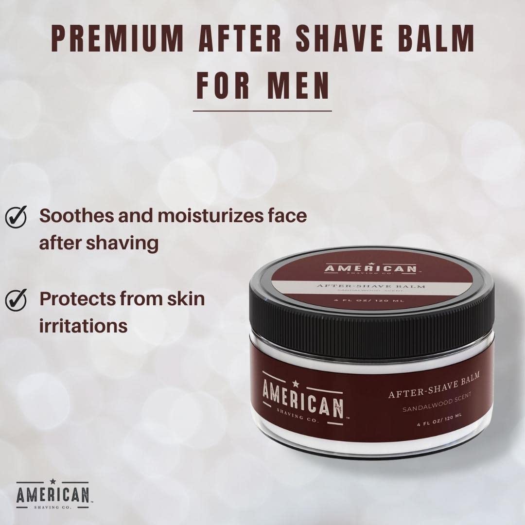 American Shaving Co. After Shave Balm for Smooth (Sandalwood Scent), Soothes and