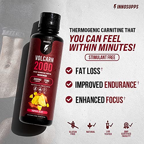 InnoSupps Volcarn 2000 - Advanced Fat Burning Liquid | L-Carnitine, GBEEC, Boost Energy