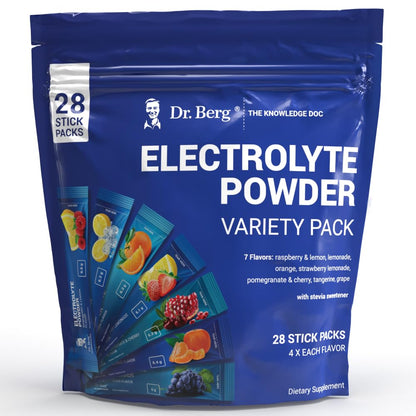 Dr. Berg's Electrolytes Powder Packets - Travel Size Hydration Electrolyte Drink Mix