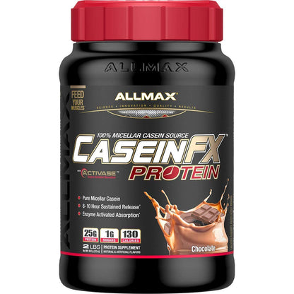 ALLMAX CASEIN-FX Protein, Chocolate - 2 lb - 25 Grams of Slow-Release Protein Per 