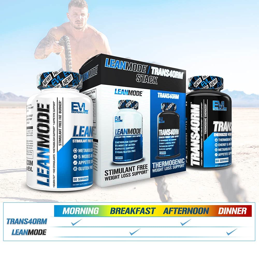 EVL Weight Loss Support Stack - Trans4orm Thermogenic Fat Burner Support Pills