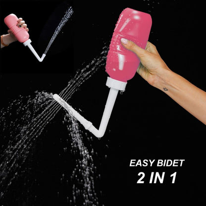 2-in-1 Douche Bottle for Women Vaginal Cleansing System + Portable Bidet Travel Bidet Bottle