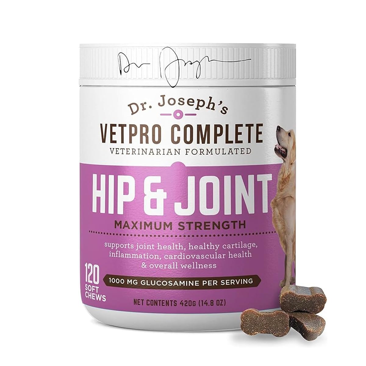 VetPro Dog Hip and Joint Supplement - Pain and Inflammation Relief Chews 